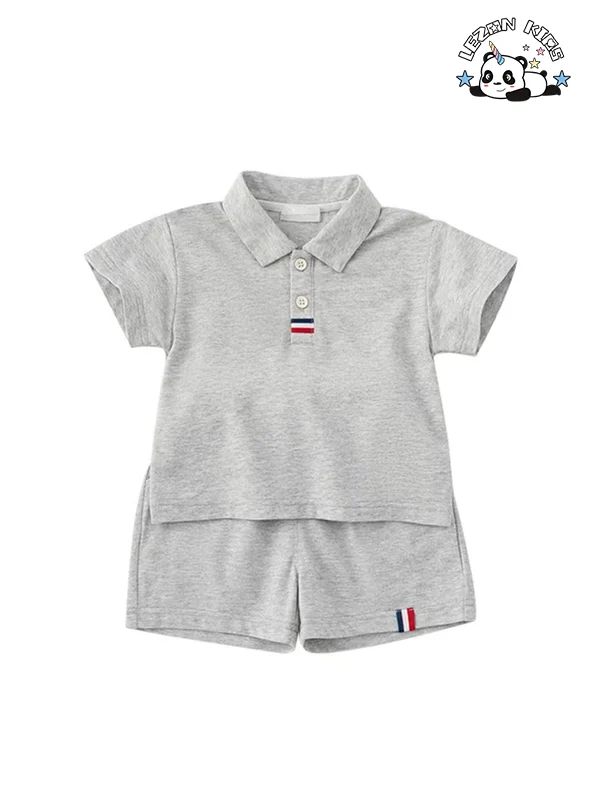 LEZONKIDS - High Quality short sleeve and shorts 2pcs little boys outfits cotton kids clothing boys sets